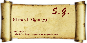 Siroki György névjegykártya