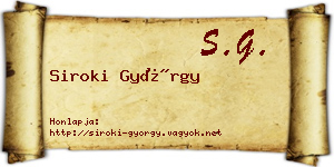 Siroki György névjegykártya