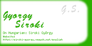 gyorgy siroki business card